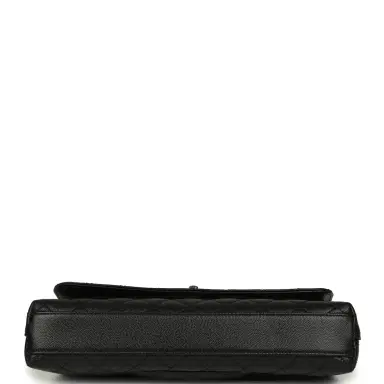 Chanel Chanel Maxi Top Handle Long Flap Bag Black Shiny Caviar Light Gold Hardware | Thumbnail 6 Chanel Chanel Maxi Top Handle Long Flap Bag Black Shiny Caviar Light Gold Hardware | Thumbnail 6