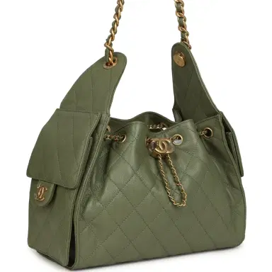 Chanel Chanel Small 25 Hobo Bag Green Caviar Antique Gold Hardware | Thumbnail 2 Chanel Chanel Small 25 Hobo Bag Green Caviar Antique Gold Hardware | Thumbnail 2