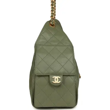 Chanel Chanel Small 25 Hobo Bag Green Caviar Antique Gold Hardware | Thumbnail 3 Chanel Chanel Small 25 Hobo Bag Green Caviar Antique Gold Hardware | Thumbnail 3