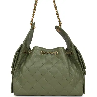 Chanel Chanel Small 25 Hobo Bag Green Caviar Antique Gold Hardware | Thumbnail 4 Chanel Chanel Small 25 Hobo Bag Green Caviar Antique Gold Hardware | Thumbnail 4