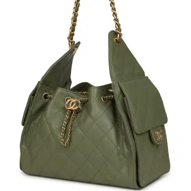 Chanel Chanel Small 25 Hobo Bag Green Caviar Antique Gold Hardware | Thumbnail 5 Chanel Chanel Small 25 Hobo Bag Green Caviar Antique Gold Hardware | Thumbnail 5