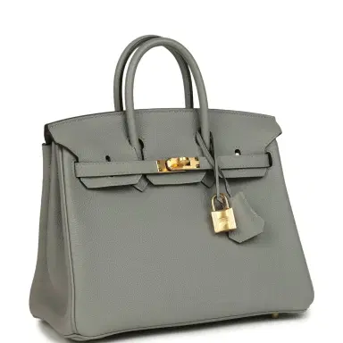HERMÈS Hermes Birkin 25 Gris Mouette Togo Gold Hardware | Thumbnail 2 HERMÈS Hermes Birkin 25 Gris Mouette Togo Gold Hardware | Thumbnail 2