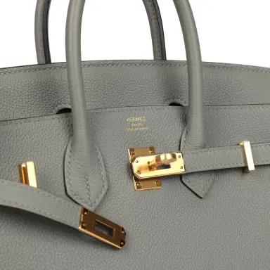 HERMÈS Hermes Birkin 25 Gris Mouette Togo Gold Hardware | Thumbnail 7 HERMÈS Hermes Birkin 25 Gris Mouette Togo Gold Hardware | Thumbnail 7