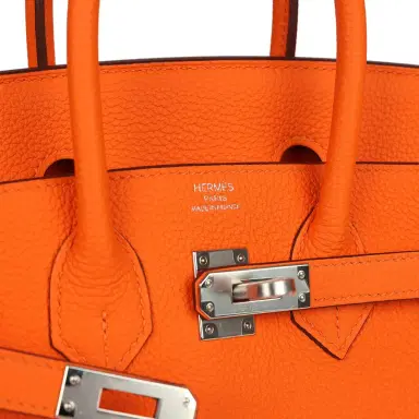 HERMÈS Hermes Birkin 25 Orange Minium Togo Palladium Hardware | Thumbnail 7 HERMÈS Hermes Birkin 25 Orange Minium Togo Palladium Hardware | Thumbnail 7