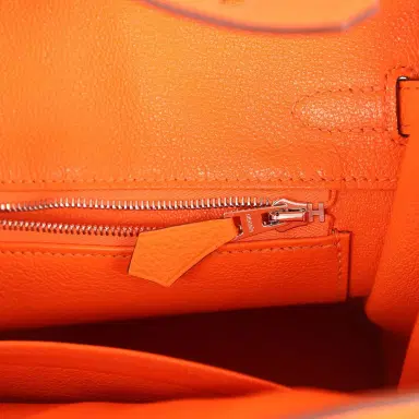 HERMÈS Hermes Birkin 25 Orange Minium Togo Palladium Hardware | Thumbnail 9 HERMÈS Hermes Birkin 25 Orange Minium Togo Palladium Hardware | Thumbnail 9