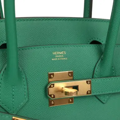 HERMÈS Hermes Birkin 30 Vert Vertigo Epsom Gold Hardware | Thumbnail 7 HERMÈS Hermes Birkin 30 Vert Vertigo Epsom Gold Hardware | Thumbnail 7