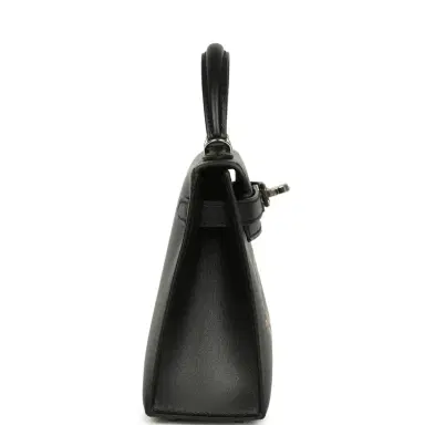 HERMÈS Hermes Kelly Sellier 20 "Cheval De Bois" Black and Multi Tadelakt Palladium Hardware | Thumbnail 4 HERMÈS Hermes Kelly Sellier 20 "Cheval De Bois" Black and Multi Tadelakt Palladium Hardware | Thumbnail 4