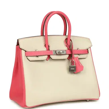 HERMÈS Hermes Special Order (HSS) Birkin 25 Craie and Rose Azalee Epsom Brushed Palladium Hardware | Thumbnail 2 HERMÈS Hermes Special Order (HSS) Birkin 25 Craie and Rose Azalee Epsom Brushed Palladium Hardware | Thumbnail 2