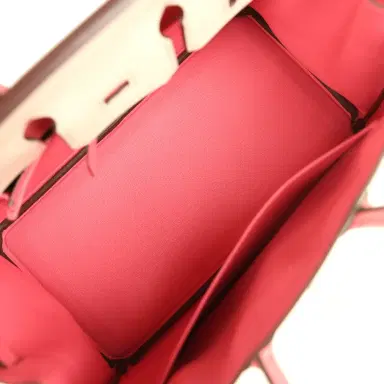 HERMÈS Hermes Special Order (HSS) Birkin 25 Craie and Rose Azalee Epsom Brushed Palladium Hardware | Thumbnail 8 HERMÈS Hermes Special Order (HSS) Birkin 25 Craie and Rose Azalee Epsom Brushed Palladium Hardware | Thumbnail 8