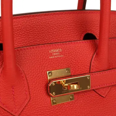 HERMÈS Pre-owned Hermes Birkin 30 Rouge Tomate Togo Gold Hardware | Thumbnail 7 HERMÈS Pre-owned Hermes Birkin 30 Rouge Tomate Togo Gold Hardware | Thumbnail 7