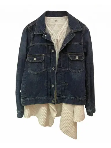 Sacai Denim x Wool Knit Jacket | Thumbnail 1 Sacai Denim x Wool Knit Jacket | Thumbnail 1