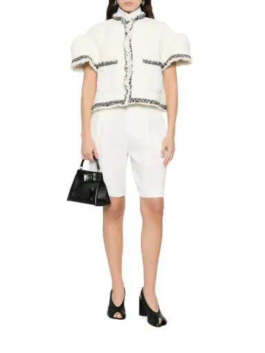 Sacai Short-Sleeve Tweed Bouclé Jacket | Thumbnail 2 Sacai Short-Sleeve Tweed Bouclé Jacket | Thumbnail 2