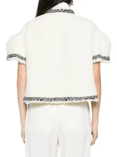 Sacai Short-Sleeve Tweed Bouclé Jacket | Thumbnail 4 Sacai Short-Sleeve Tweed Bouclé Jacket | Thumbnail 4