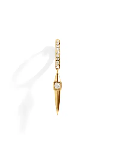 Statement Yellow Gold and Diamond Rockaway Peak Hoop Earring | Thumbnail 1 Statement Yellow Gold and Diamond Rockaway Peak Hoop Earring | Thumbnail 1