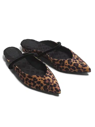 AERA Women's Jane Vegan Velvet Leopard-Print Mules - Leopardo | Thumbnail 4 AERA Women's Jane Vegan Velvet Leopard-Print Mules - Leopardo | Thumbnail 4