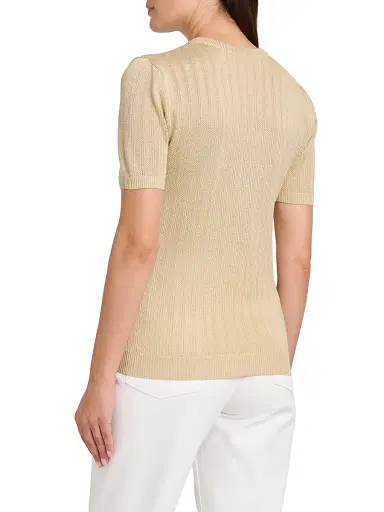 Kiton Women's Rib-Knit Silk T-Shirt - Sand - Size 8 | Thumbnail 5 Kiton Women's Rib-Knit Silk T-Shirt - Sand - Size 8 | Thumbnail 5