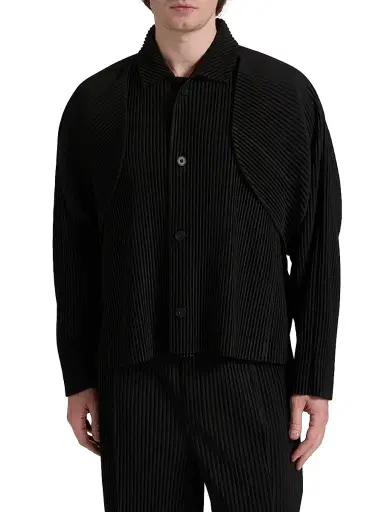 Homme Plissé Issey Miyake Men's Cover & Fold Pleated Jacket - Black | Thumbnail 3 Homme Plissé Issey Miyake Men's Cover & Fold Pleated Jacket - Black | Thumbnail 3