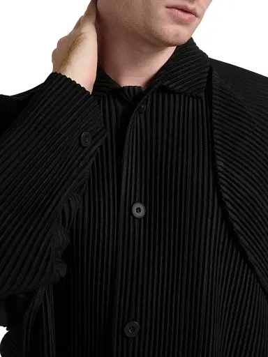Homme Plissé Issey Miyake Men's Cover & Fold Pleated Jacket - Black | Thumbnail 7 Homme Plissé Issey Miyake Men's Cover & Fold Pleated Jacket - Black | Thumbnail 7