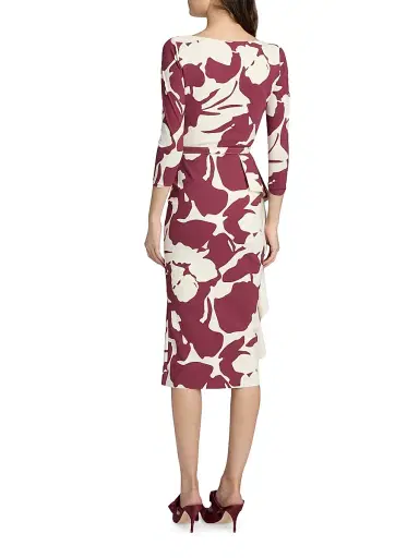 Chiara Boni La Petite Robe Women's Ayaan Printed Side Ruffle Belted Cocktail Dress | Thumbnail 5 Chiara Boni La Petite Robe Women's Ayaan Printed Side Ruffle Belted Cocktail Dress | Thumbnail 5