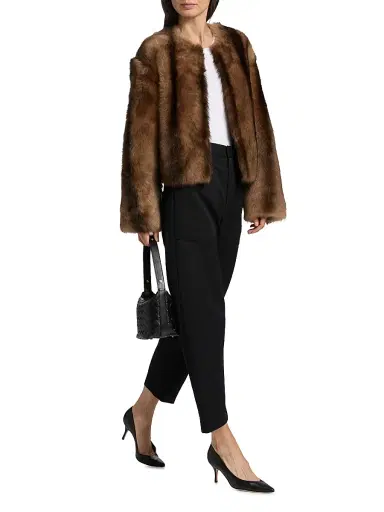 Nili Lotan Women's Elan Shearling Jacket - Camel Brown | Thumbnail 2 Nili Lotan Women's Elan Shearling Jacket - Camel Brown | Thumbnail 2