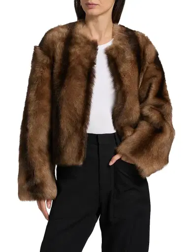 Nili Lotan Women's Elan Shearling Jacket - Camel Brown | Thumbnail 3 Nili Lotan Women's Elan Shearling Jacket - Camel Brown | Thumbnail 3