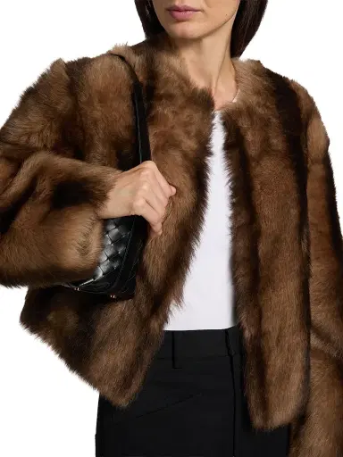 Nili Lotan Women's Elan Shearling Jacket - Camel Brown | Thumbnail 6 Nili Lotan Women's Elan Shearling Jacket - Camel Brown | Thumbnail 6
