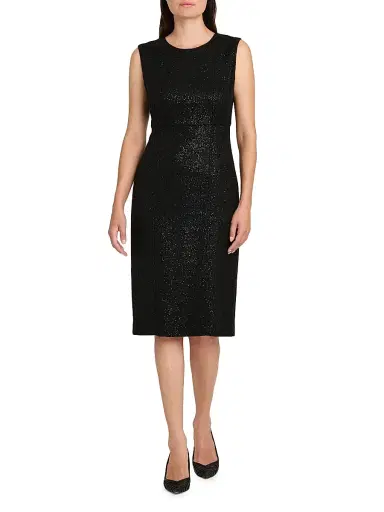 Kiton Women's Metallic Sheath Dress - Black | Thumbnail 2 Kiton Women's Metallic Sheath Dress - Black | Thumbnail 2