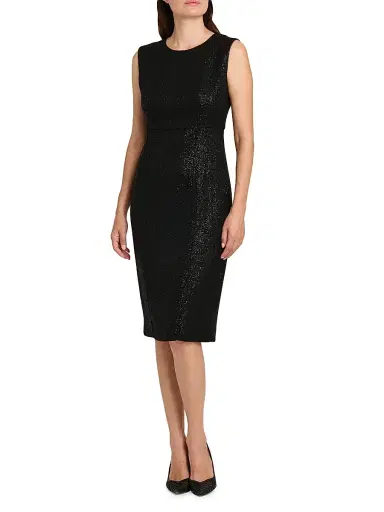 Kiton Women's Metallic Sheath Dress - Black | Thumbnail 3 Kiton Women's Metallic Sheath Dress - Black | Thumbnail 3