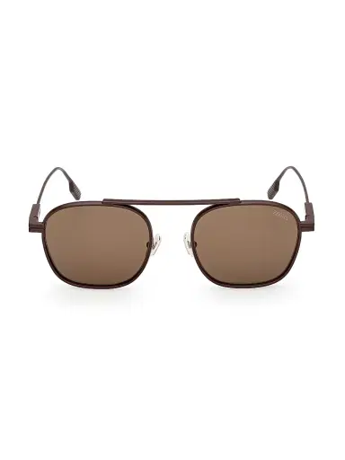 Zegna Men's 53MM Round Sunglasses - Dark Brown | Thumbnail 2 Zegna Men's 53MM Round Sunglasses - Dark Brown | Thumbnail 2