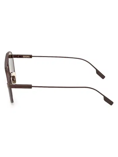 Zegna Men's 53MM Round Sunglasses - Dark Brown | Thumbnail 3 Zegna Men's 53MM Round Sunglasses - Dark Brown | Thumbnail 3