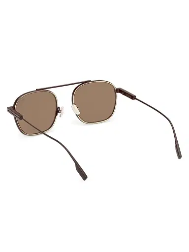 Zegna Men's 53MM Round Sunglasses - Dark Brown | Thumbnail 4 Zegna Men's 53MM Round Sunglasses - Dark Brown | Thumbnail 4