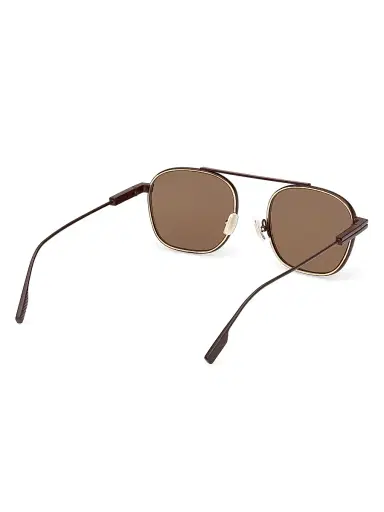 Zegna Men's 53MM Round Sunglasses - Dark Brown | Thumbnail 6 Zegna Men's 53MM Round Sunglasses - Dark Brown | Thumbnail 6