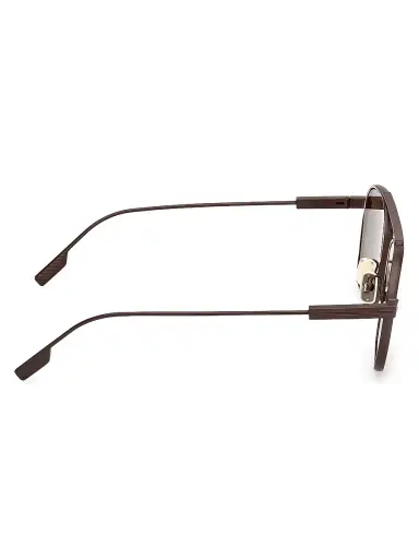 Zegna Men's 53MM Round Sunglasses - Dark Brown | Thumbnail 7 Zegna Men's 53MM Round Sunglasses - Dark Brown | Thumbnail 7