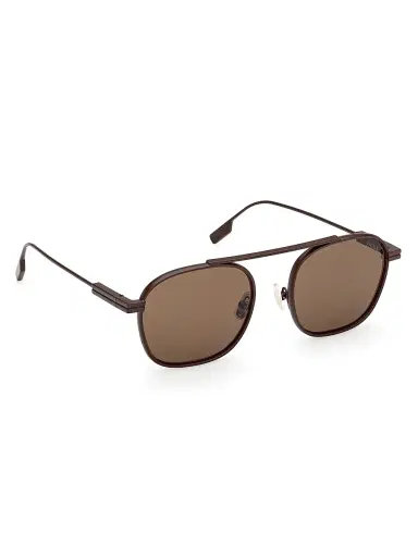 Zegna Men's 53MM Round Sunglasses - Dark Brown | Thumbnail 8 Zegna Men's 53MM Round Sunglasses - Dark Brown | Thumbnail 8