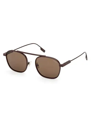 Zegna Men's 53MM Round Sunglasses - Dark Brown | Thumbnail 1 Zegna Men's 53MM Round Sunglasses - Dark Brown | Thumbnail 1