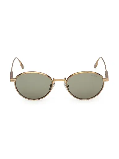 Zegna Men's 52MM Round Sunglasses - Palladium Green | Thumbnail 2 Zegna Men's 52MM Round Sunglasses - Palladium Green | Thumbnail 2