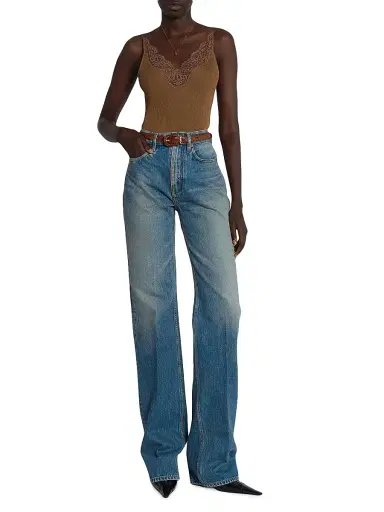 Saint Laurent Women's Yves Flared Jeans in Denim - Midi Blue - Size 26 | Thumbnail 2 Saint Laurent Women's Yves Flared Jeans in Denim - Midi Blue - Size 26 | Thumbnail 2