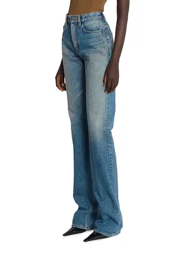 Saint Laurent Women's Yves Flared Jeans in Denim - Midi Blue - Size 26 | Thumbnail 5 Saint Laurent Women's Yves Flared Jeans in Denim - Midi Blue - Size 26 | Thumbnail 5