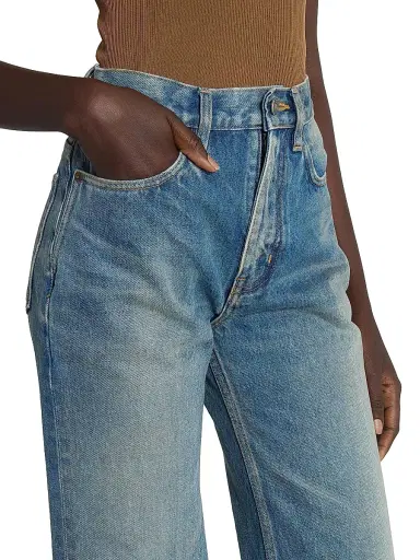 Saint Laurent Women's Yves Flared Jeans in Denim - Midi Blue - Size 26 | Thumbnail 6 Saint Laurent Women's Yves Flared Jeans in Denim - Midi Blue - Size 26 | Thumbnail 6