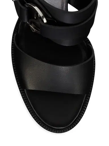Christian Louboutin Women's Her in Roma Calf Leather Block Sandals - Black | Thumbnail 4 Christian Louboutin Women's Her in Roma Calf Leather Block Sandals - Black | Thumbnail 4