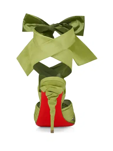 Christian Louboutin Women's Affabula Lace-Up 0MM Silk Taffeta Sandals - Haiiro | Thumbnail 3 Christian Louboutin Women's Affabula Lace-Up 0MM Silk Taffeta Sandals - Haiiro | Thumbnail 3