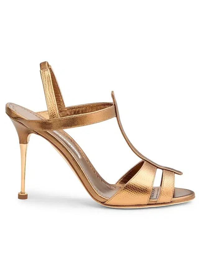 Women's Retaux Metallic Leather Stiletto Sandals - Bronze Women's Retaux Metallic Leather Stiletto Sandals - Bronze