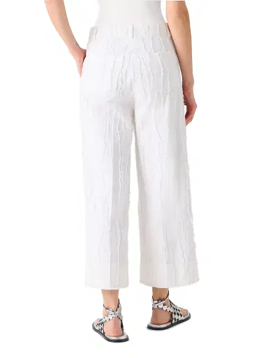 Akris punto Women's Chiara Fringed Wave Jacquard Cotton Crop Pants - Cream | Thumbnail 4 Akris punto Women's Chiara Fringed Wave Jacquard Cotton Crop Pants - Cream | Thumbnail 4