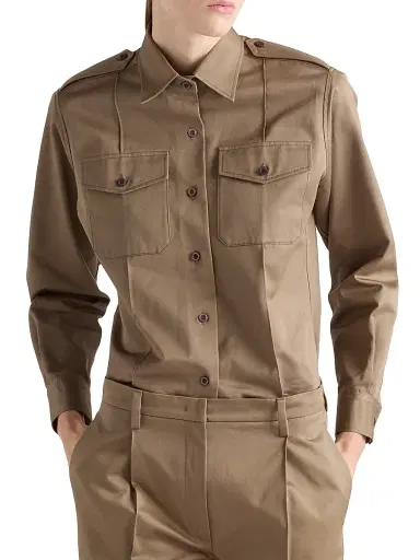 Prada Women's Chino Shirt - Grey | Thumbnail 2 Prada Women's Chino Shirt - Grey | Thumbnail 2