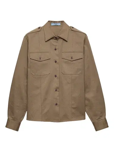 Prada Women's Chino Shirt - Grey | Thumbnail 1 Prada Women's Chino Shirt - Grey | Thumbnail 1