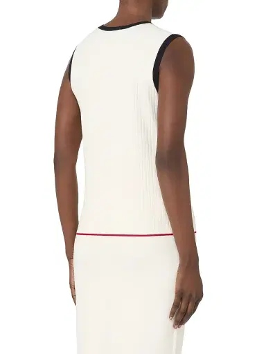 Max Mara Women's Viscose Blend Yarn Tank Top - White Blue - Size XL | Thumbnail 3 Max Mara Women's Viscose Blend Yarn Tank Top - White Blue - Size XL | Thumbnail 3