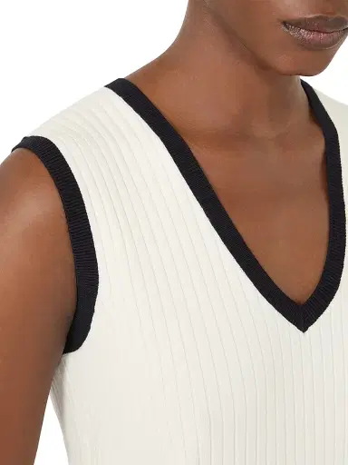 Max Mara Women's Viscose Blend Yarn Tank Top - White Blue - Size XL | Thumbnail 4 Max Mara Women's Viscose Blend Yarn Tank Top - White Blue - Size XL | Thumbnail 4