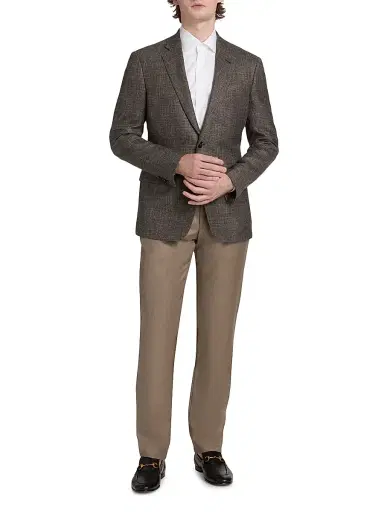 Giorgio Armani Men's Wool-Silk-Linen Sport Coat - Tan - Size 44 | Thumbnail 2 Giorgio Armani Men's Wool-Silk-Linen Sport Coat - Tan - Size 44 | Thumbnail 2