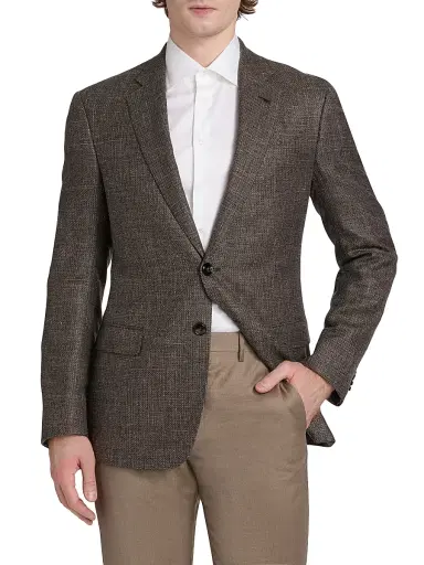 Giorgio Armani Men's Wool-Silk-Linen Sport Coat - Tan - Size 44 | Thumbnail 3 Giorgio Armani Men's Wool-Silk-Linen Sport Coat - Tan - Size 44 | Thumbnail 3