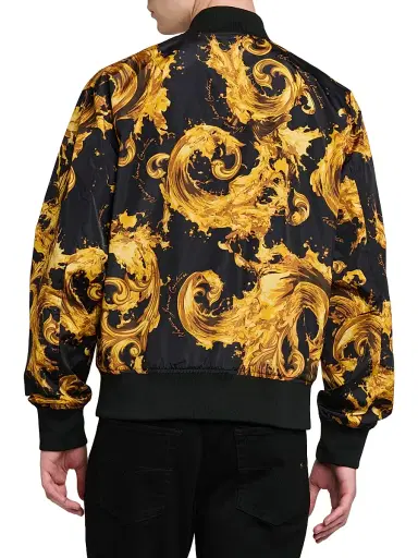 Versace Jeans Couture Men's Filigree Reversible Bomber Jacket - Black Gold | Thumbnail 5 Versace Jeans Couture Men's Filigree Reversible Bomber Jacket - Black Gold | Thumbnail 5